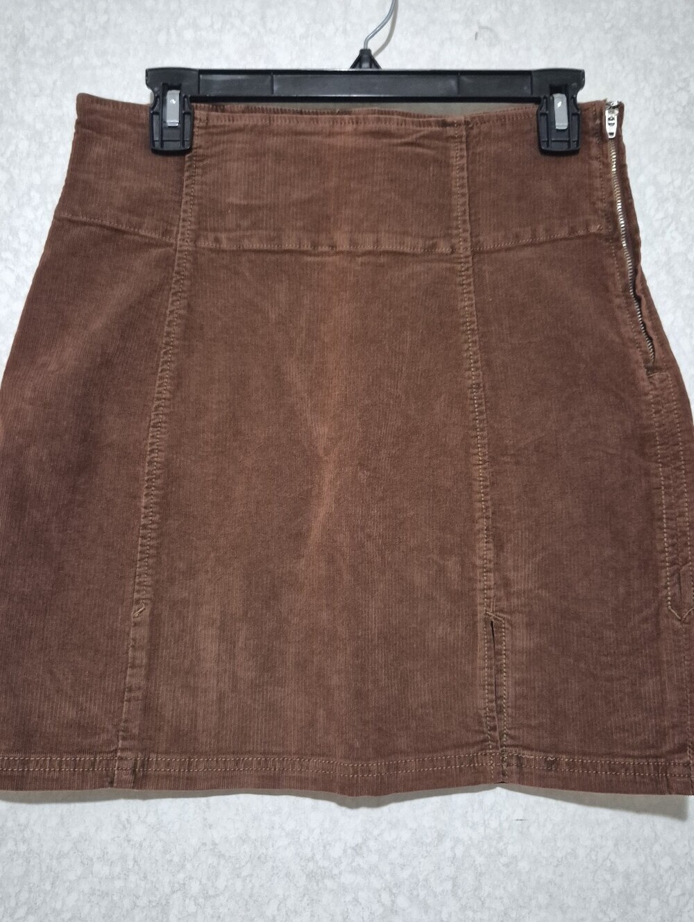 NWT Free People Brown Corduroy Mini Skirt with Side Zip...Size:10